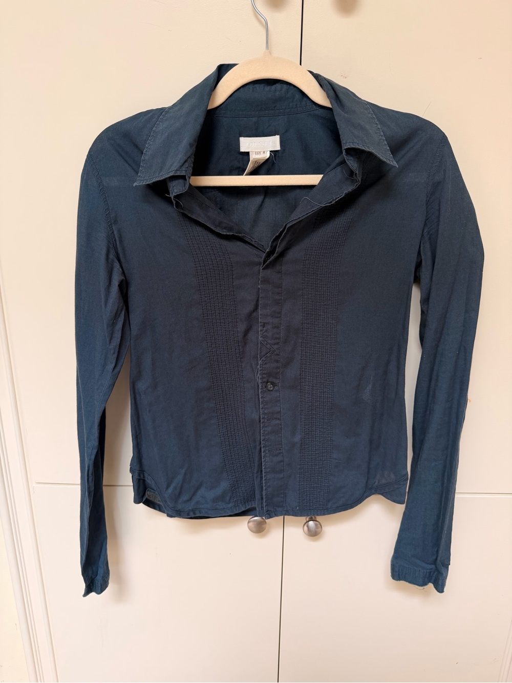 Diesel Dark Blue Distressed Button-Down Shirt